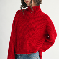 Brushed Mock Neck Sweater