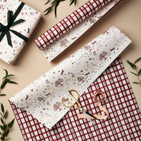 Ivory & Red Check Wrapping Paper
