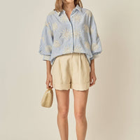 Striped Embroidery Shirt