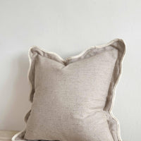 Greige Scalloped Pillow Cover