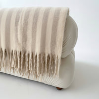 Taupe Stripe Wool Throw