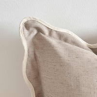 Greige Scalloped Pillow Cover