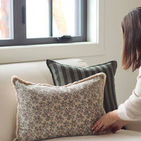 Sage Stripe Linen Pillow Cover 20x20