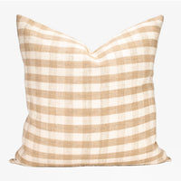 Reva Check - Tan Pillow Cover