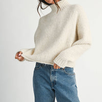 Brushed Mock Neck Sweater