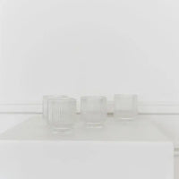 Clear Glass Ribbed Tealight Holders