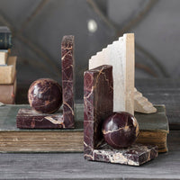 Marble Sphere Bookend Set