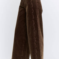 Wide-Leg Scalloped Pants