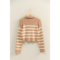 Striped Zip Up Sweater