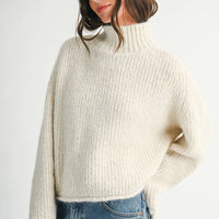 Brushed Mock Neck Sweater