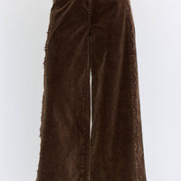 Wide-Leg Scalloped Pants