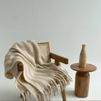Taupe Stripe Wool Throw