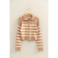 Striped Zip Up Sweater