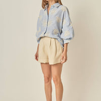 Striped Embroidery Shirt