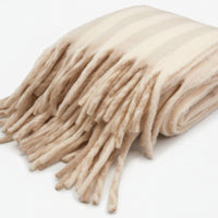 Taupe Stripe Wool Throw