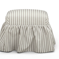 Genevieve Striped Linen Ottoman