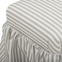 Genevieve Striped Linen Ottoman