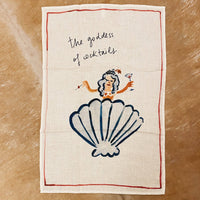 The Goddess of Cocktails - Linen Tea Towel