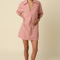 Carlie Stripe Collard Dress