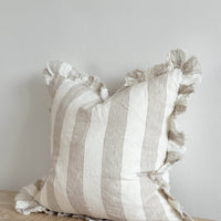 Ruffled Linen Pillow Cover