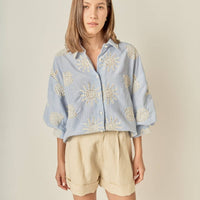 Striped Embroidery Shirt