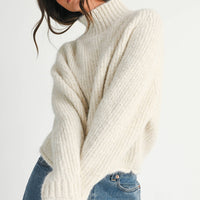 Brushed Mock Neck Sweater
