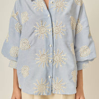 Striped Embroidery Shirt