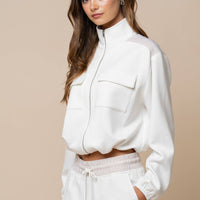 Color Block Mock Neck Sweatshirt