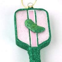 Pickleball Glass Ornament