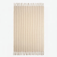 Taupe Stripe Wool Throw