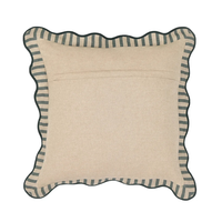 Striped Linen Pillow Cover- Green