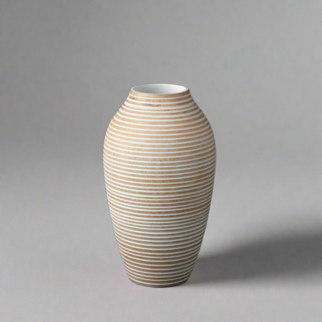 White Striped Mango Vase