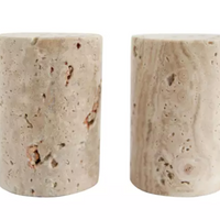 Travertine Salt + Pepper Shakers