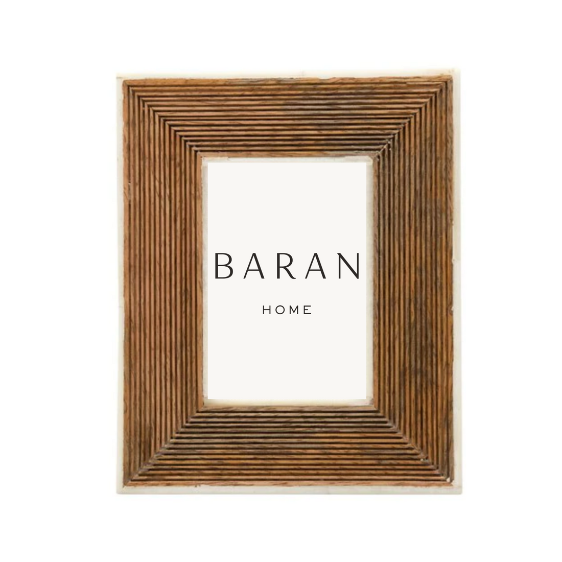 Ribbed Mango Wood + Bone Frame