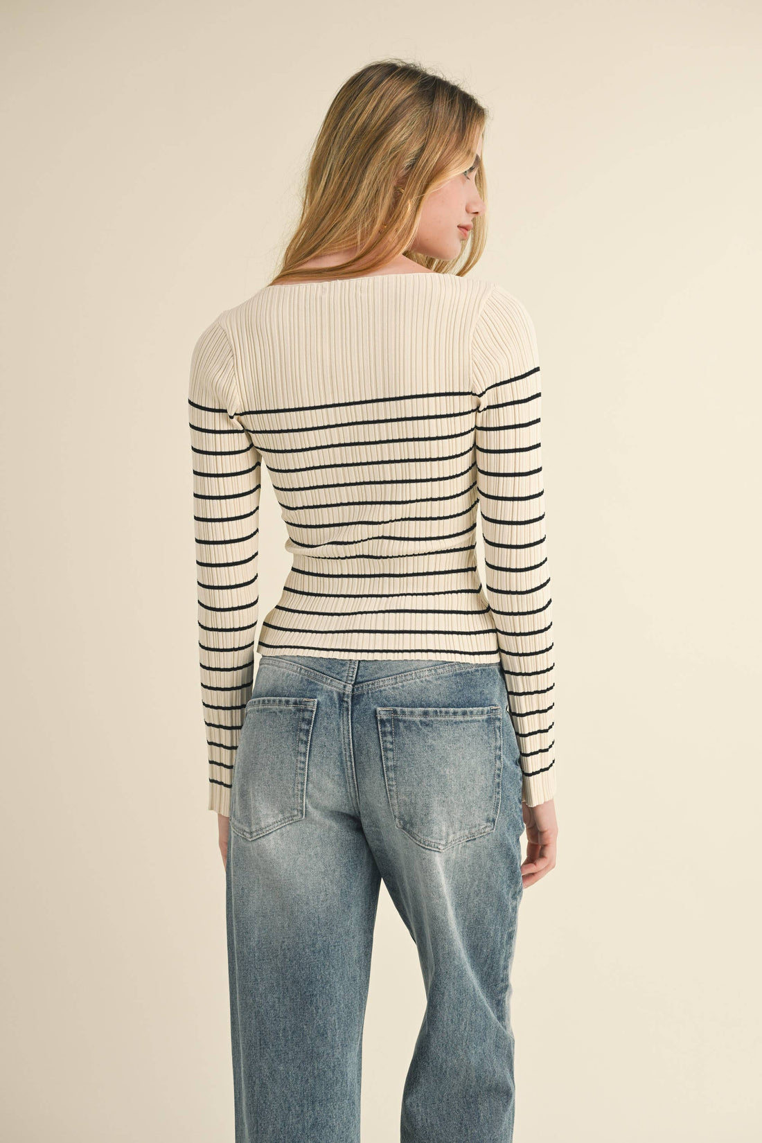 Striped Ribbed Knit Top