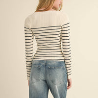 Striped Ribbed Knit Top