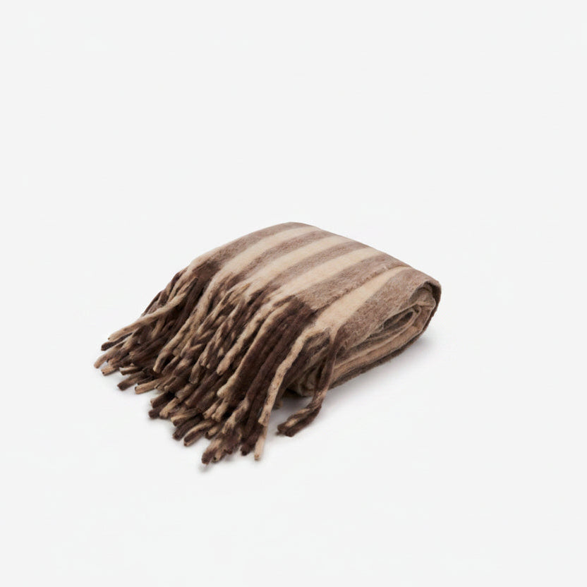 Burnt Umber Stripe  Wool Throw