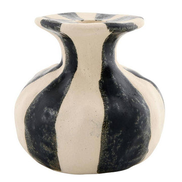 Black Striped Candle Holder