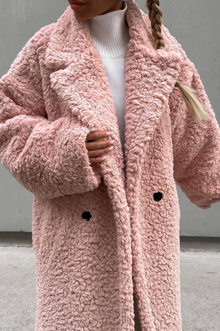 Plush Fleece Trench Coat