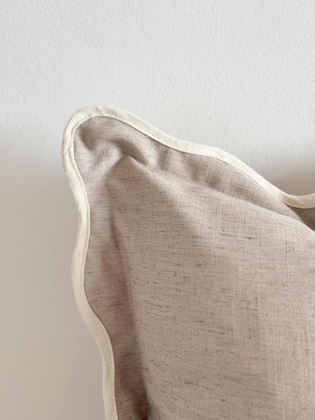 Greige Scalloped Pillow Cover