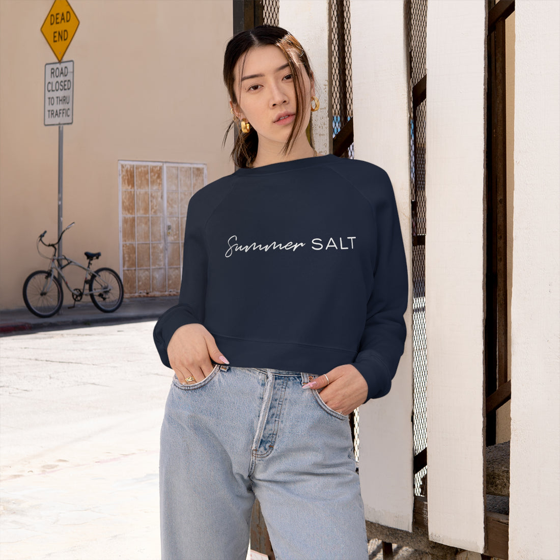 Summer Salt Cropped Fleece Pullover