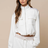 Color Block Mock Neck Sweatshirt