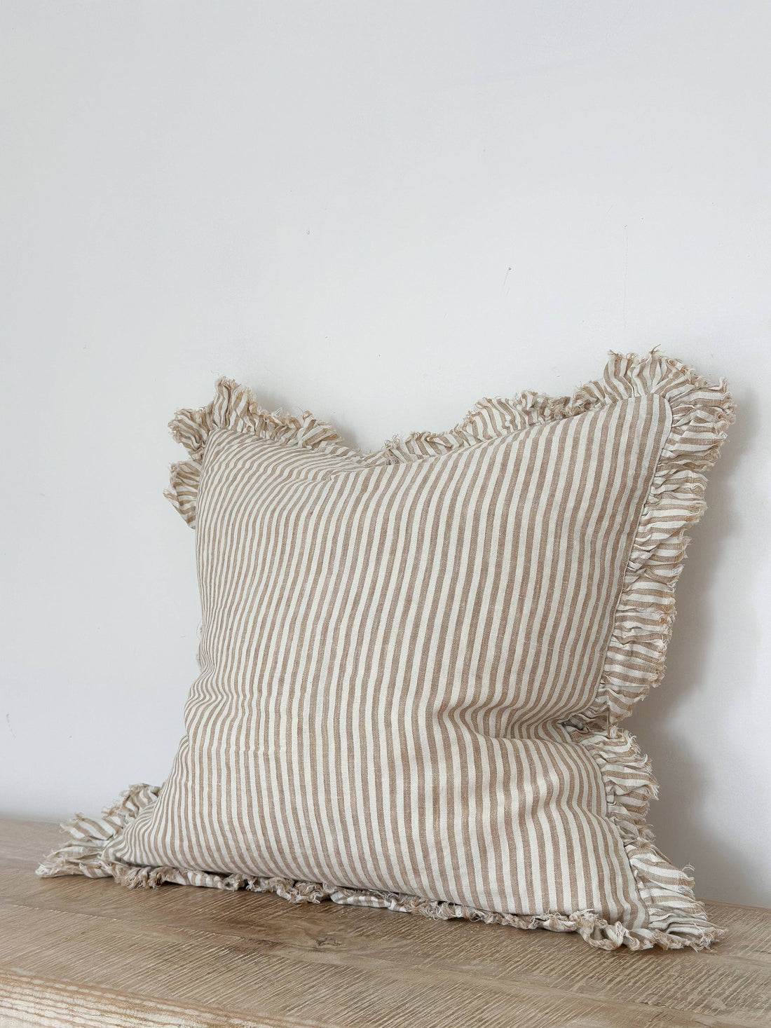 Stripe Ruffle Pillow Cover