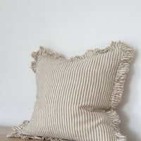 Stripe Ruffle Pillow Cover