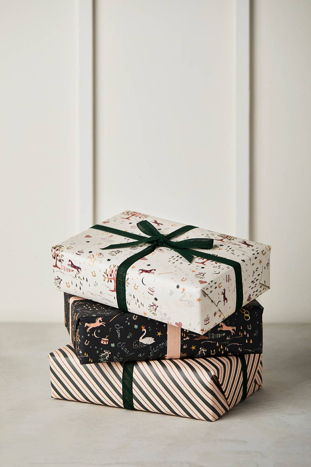 Ivory & Red Check Wrapping Paper