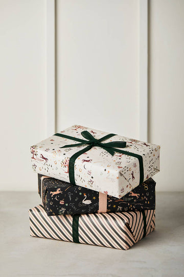 Ivory & Red Check Wrapping Paper