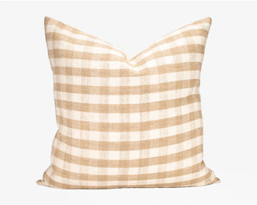 Reva Check - Tan Pillow Cover