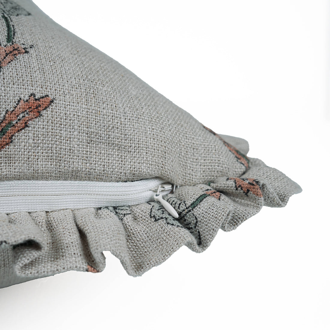 Linen Frill Pillow Cover