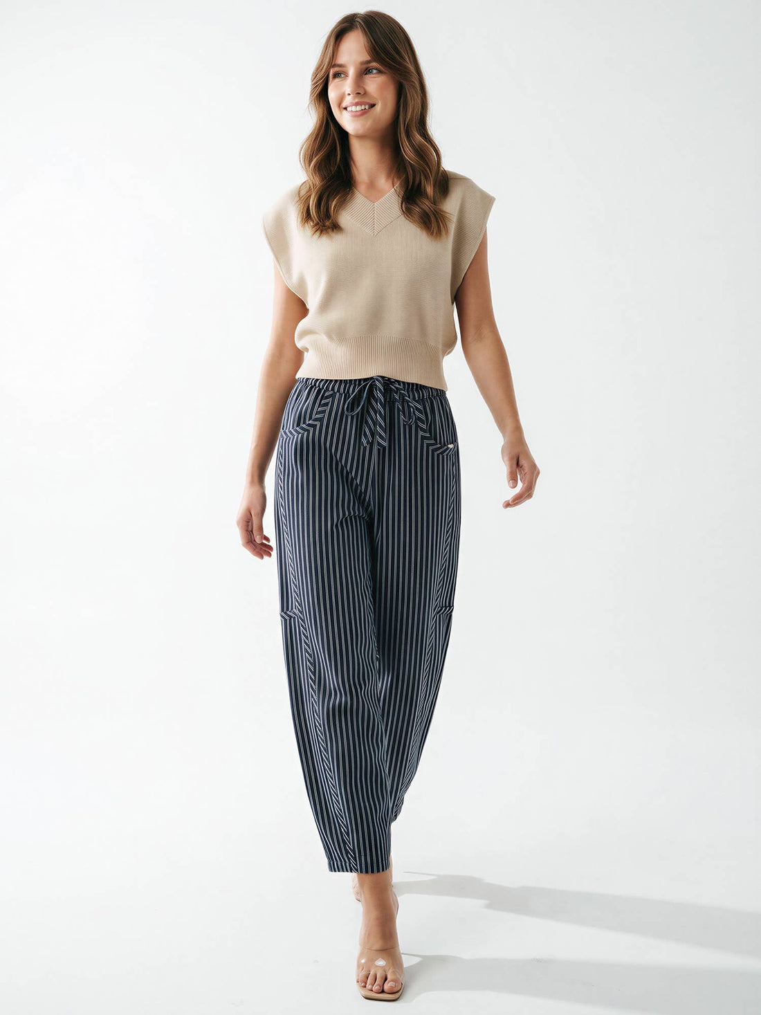 Pinstripe Drawstring Pants