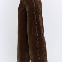 Wide-Leg Scalloped Pants